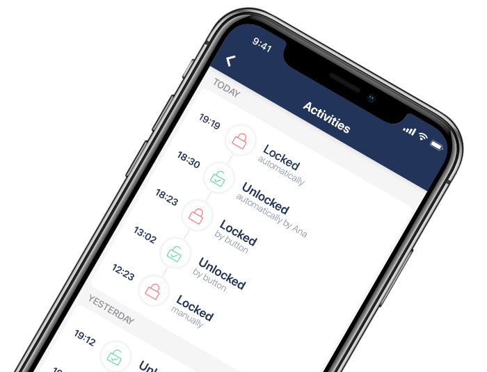 Tedee smart lock activities view