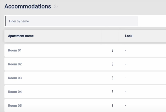 tedee portal - accommodations page