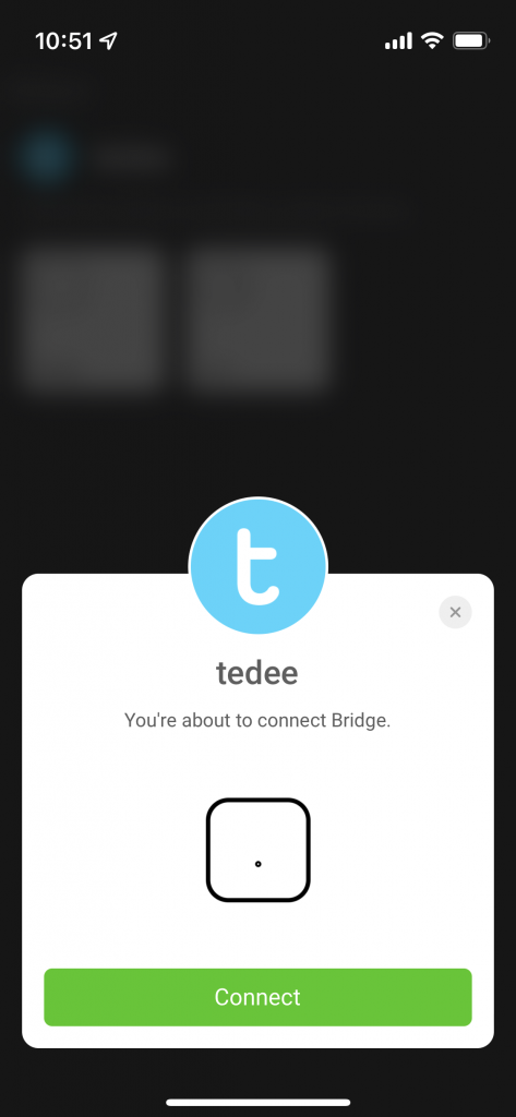 adding the tedee bridge to the homey app - step 1