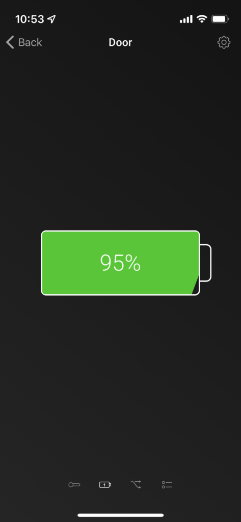 stato della batteria dell'app homey