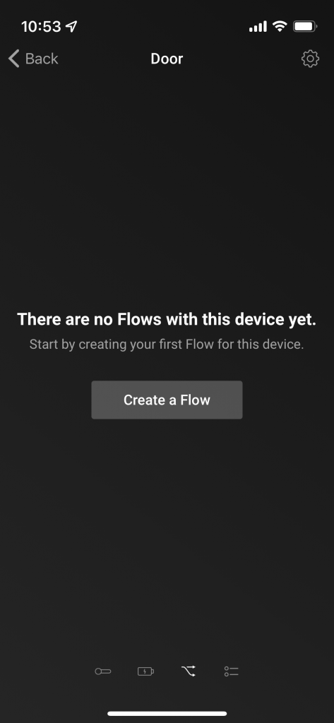 Homey App Erstelle einen Flow-Tab