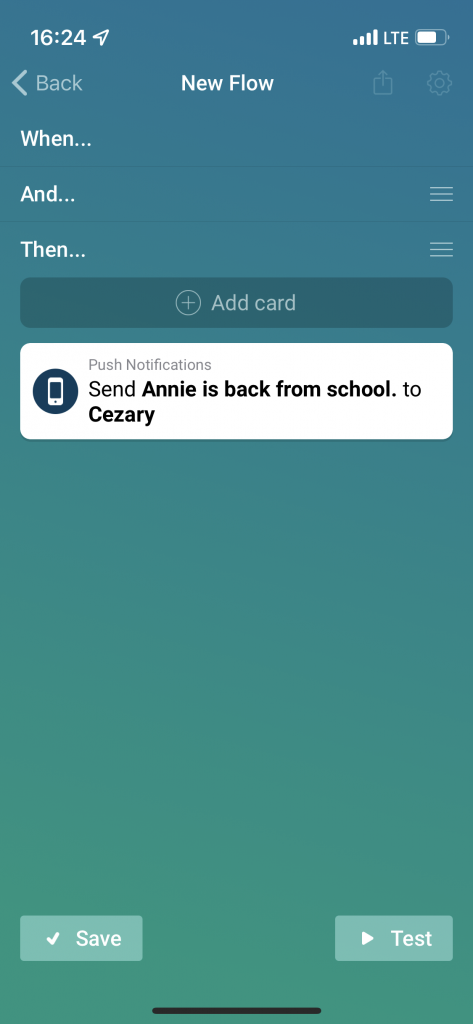 homey app reminder notification