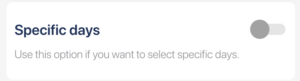 specific days