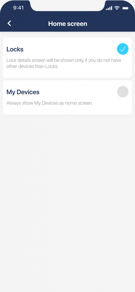 tedee app home screen settings