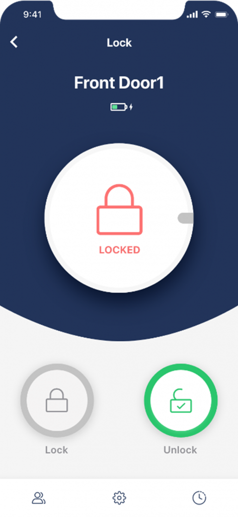 tedee app - smart lock status tab