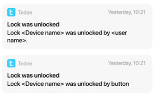 lock status notifications