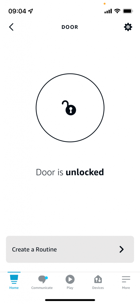 deur is ontgrendeld info in de alexa app