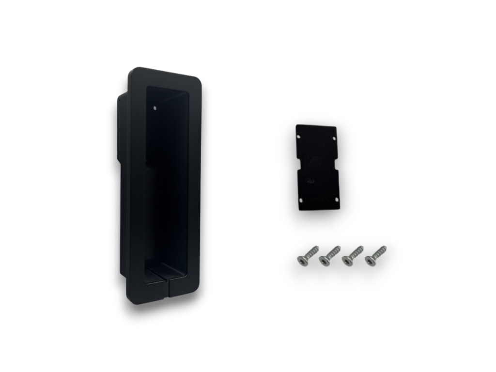Soporte empotrado Tedee Keypad PRO 4 FlushWallMountBlack set noBg Photoroom