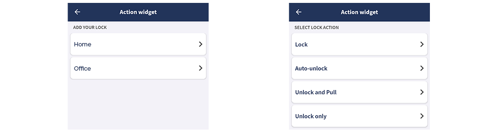 Mobile widgets: Android 6 action config
